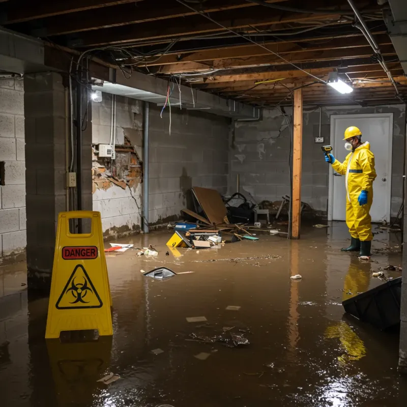 Flooded Basement Electrical Hazard in Caddo Mills, TX Property